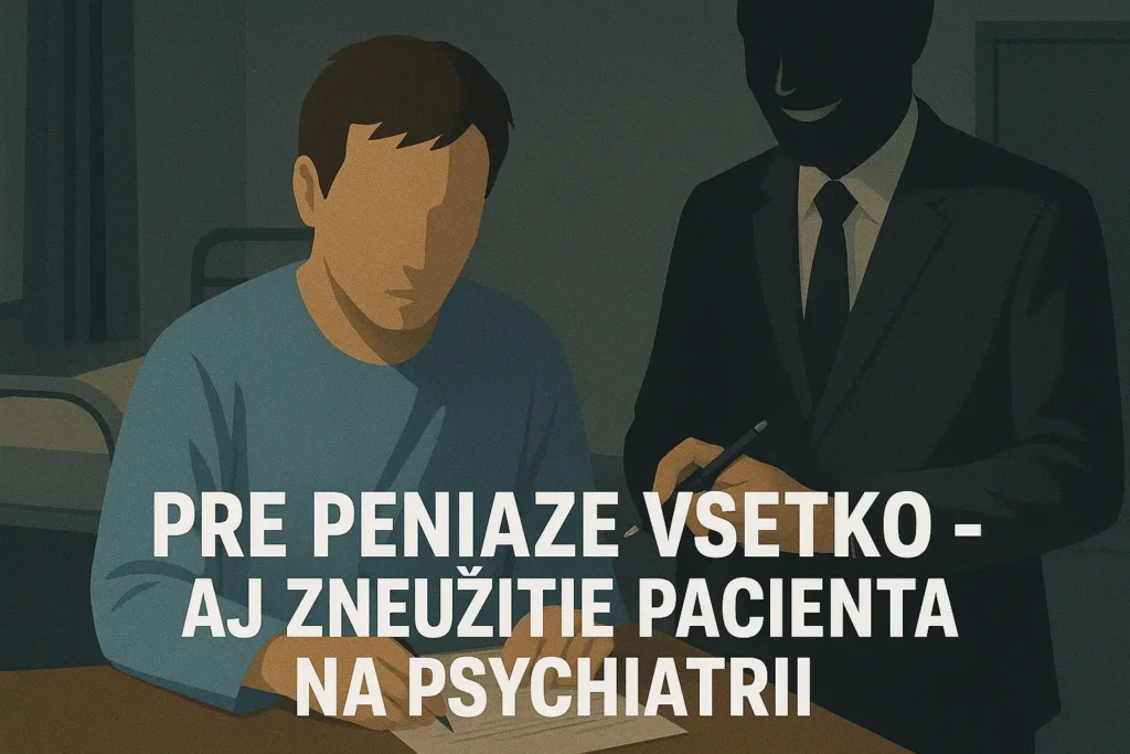 zneužitie pacienta počas hospitalizácie na psychiatrii pre peniaze